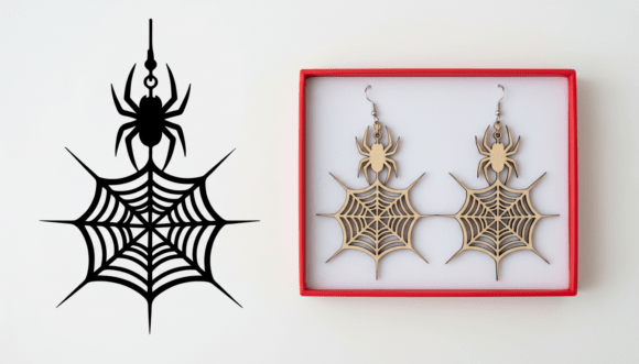 Download Spider Web Earring Laser Cut Design - Design Collection