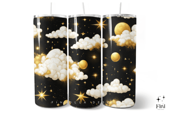 Download Beautiful Celestial Golden Night Tumbler - Premium Bundle
