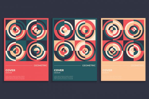 Download Geometric Cover Design in Retro Style - Design Collection